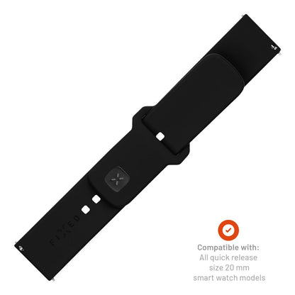 Fixed Silicone Sporty reim for Samsung Galaxy Watch / Huawei Watch Series, 20mm, Svart