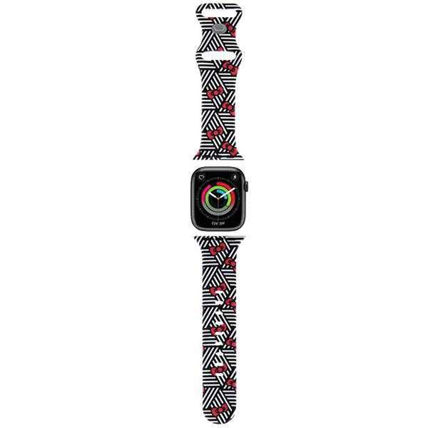 Hello Kitty silikonrem med sløyfer & striper for Apple Watch 42mm / 41mm / 40mm / 38mm-serien, Svart