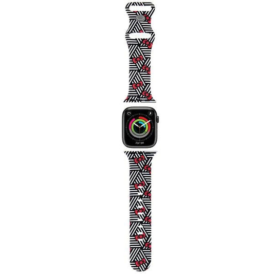 Hello Kitty silikonrem med sløyfer & striper for Apple Watch 42mm / 41mm / 40mm / 38mm-serien, Svart