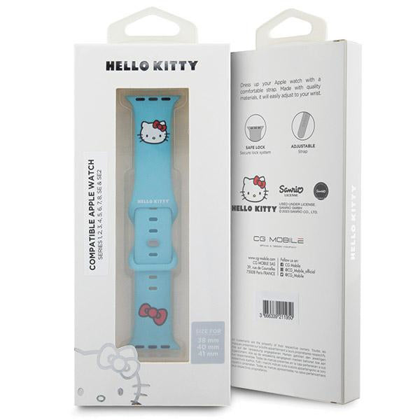 Hello Kitty silikonrem Kitty Head for Apple Watch 42mm / 41mm / 40mm / 38mm Series, Blå