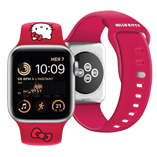 Hello Kitty silikonrem Kitty Head for Apple Watch 42mm / 41mm / 40mm / 38mm Series, Rosa