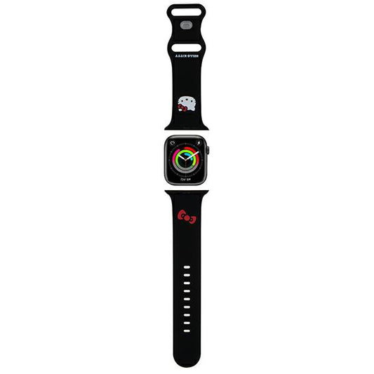 Hello Kitty silikonrem Kitty Head for Apple Watch 49mm / 46mm / 45mm / 44mm / 42mm Series, Svart