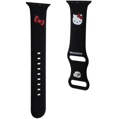 Hello Kitty silikonrem Kitty Head for Apple Watch 49mm / 46mm / 45mm / 44mm / 42mm Series, Svart