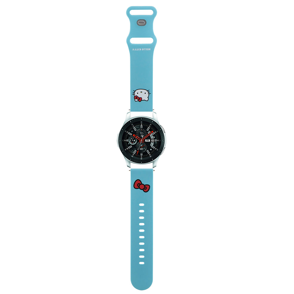 Hello Kitty silikonrem Kitty Head for Samsung Galaxy Watch / Huawei Watch 46mm / 45mm / 41mm serien, Blå