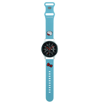 Hello Kitty silikonrem Kitty Head for Samsung Galaxy Watch / Huawei Watch 46mm / 45mm / 41mm serien, Blå