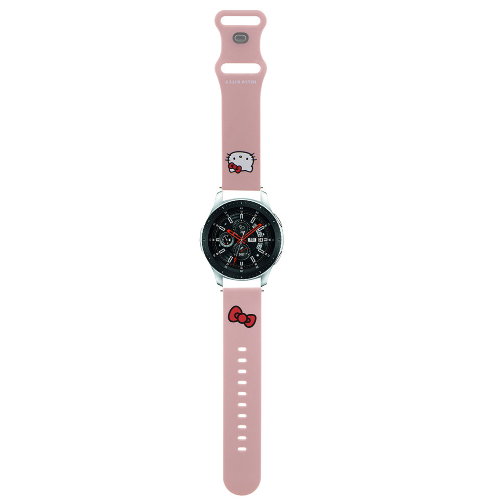 Hello Kitty silikonrem Kitty Head for Samsung Galaxy Watch / Huawei Watch 46mm / 45mm / 41mm-serien, Rosa