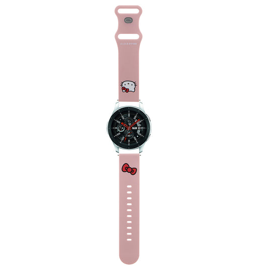 Hello Kitty silikonrem Kitty Head for Samsung Galaxy Watch / Huawei Watch 46mm / 45mm / 41mm-serien, Rosa