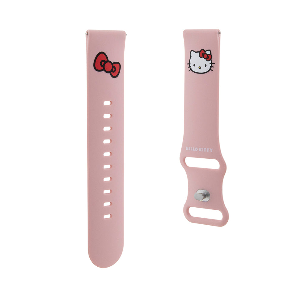 Hello Kitty silikonrem Kitty Head for Samsung Galaxy Watch / Huawei Watch 46mm / 45mm / 41mm-serien, Rosa