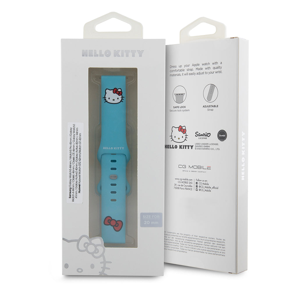 Hello Kitty silikonrem Kitty Head for Samsung Galaxy Watch / Huawei Watch Series, Blå