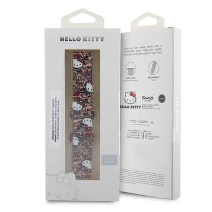 Hello Kitty silikonrem med graffiti-merker for Samsung Galaxy Watch / Huawei Watch 46mm / 45mm / 41mm-serien, Rosa