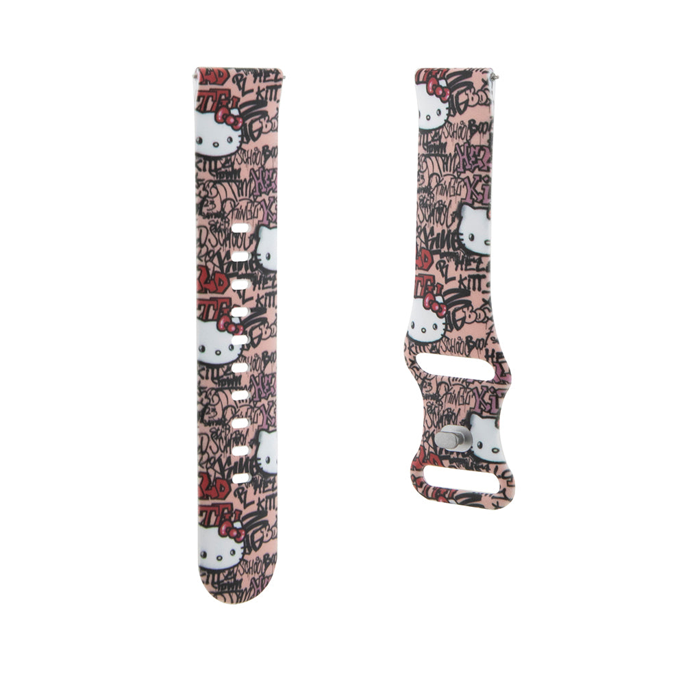 Hello Kitty silikonrem med graffiti-merker for Samsung Galaxy Watch / Huawei Watch-serien, Rosa