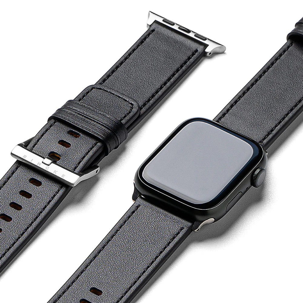 Ringke Leather One reim for Apple Watch 49mm / 46mm / 45mm / 44mm / 42mm Series, Svart
