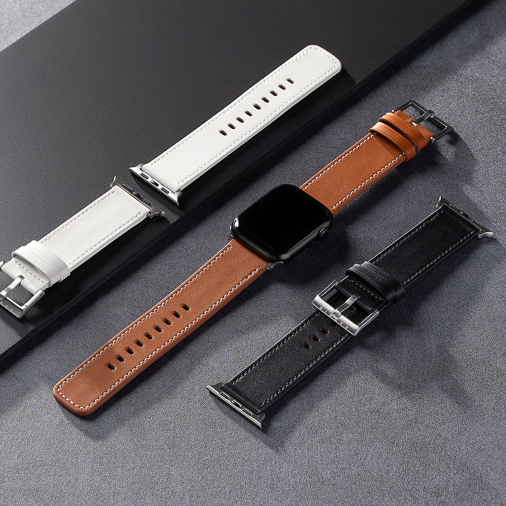 Ringke Leather One reim for Apple Watch 49mm / 46mm / 45mm / 44mm / 42mm Series, Svart