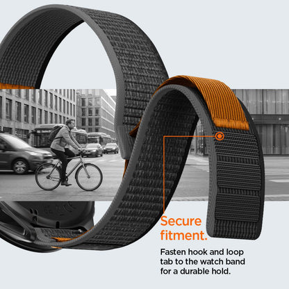 Spigen Athlex Air 2 rem for Garmin Watch Venu / Forerunner Series, 22mm, svart oransje AMP11425
