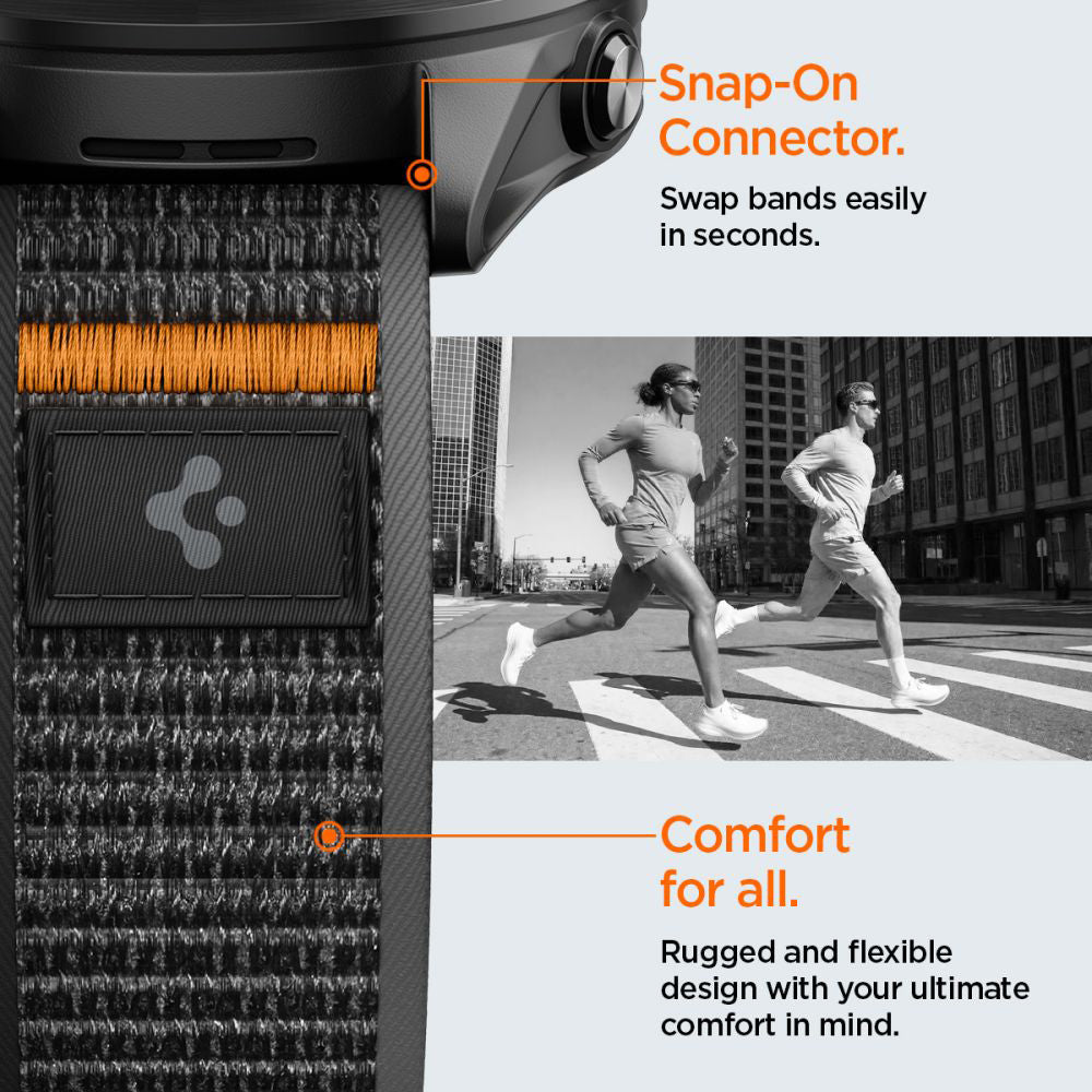 Spigen Athlex Air 2 rem for Garmin Watch Venu / Forerunner Series, 22mm, svart oransje AMP11425