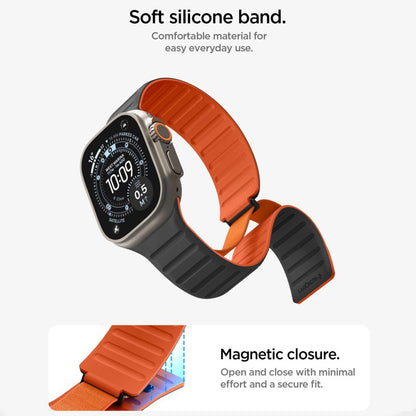 Spigen Athlex Air M rem for Apple Watch 49mm / 46mm / 45mm / 44mm-serien, svart oransje AMP11534
