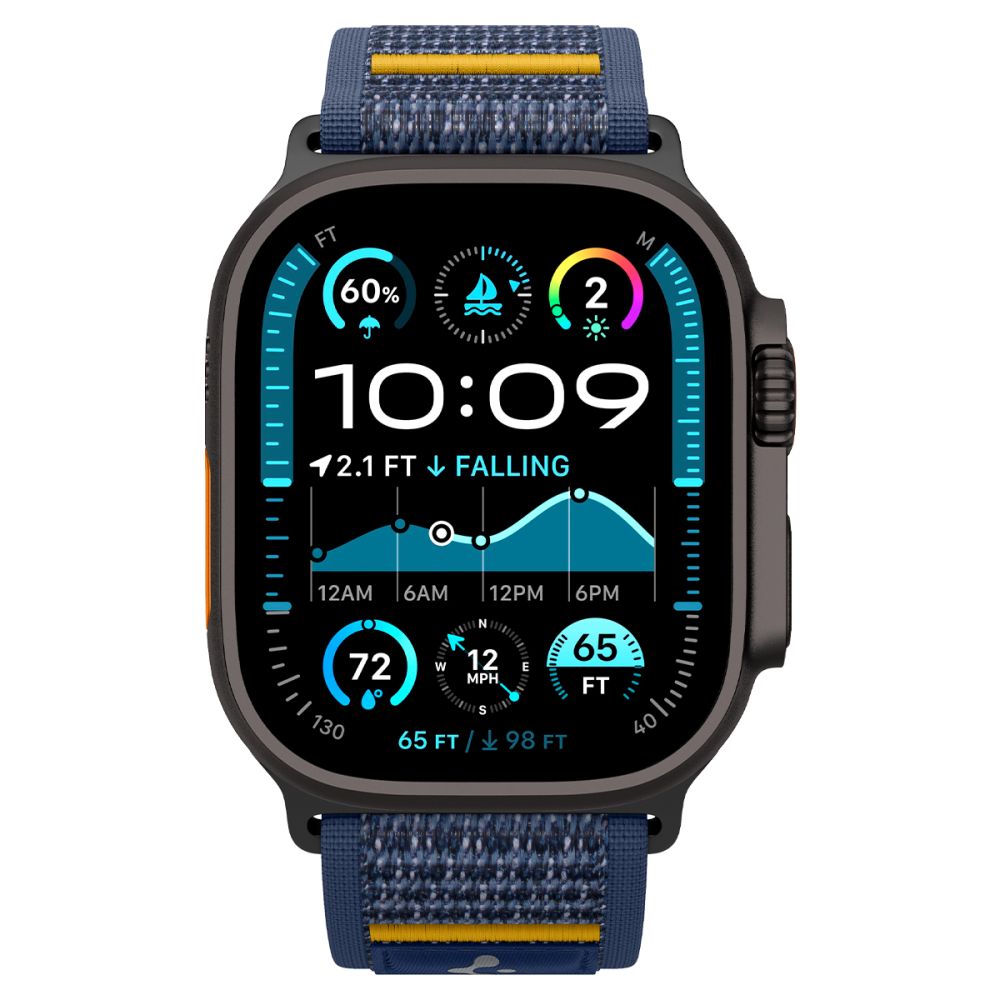 Spigen Athlex Air reim for Apple Watch 49mm / 46mm / 45mm / 44mm Series, Marineblå AMP09036