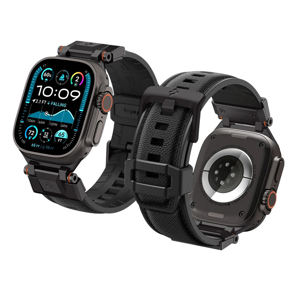 Spigen DuraPro Armor rem for Apple Watch 49mm / 46mm / 45mm / 44mm / 42mm-serien, svart AMP06065