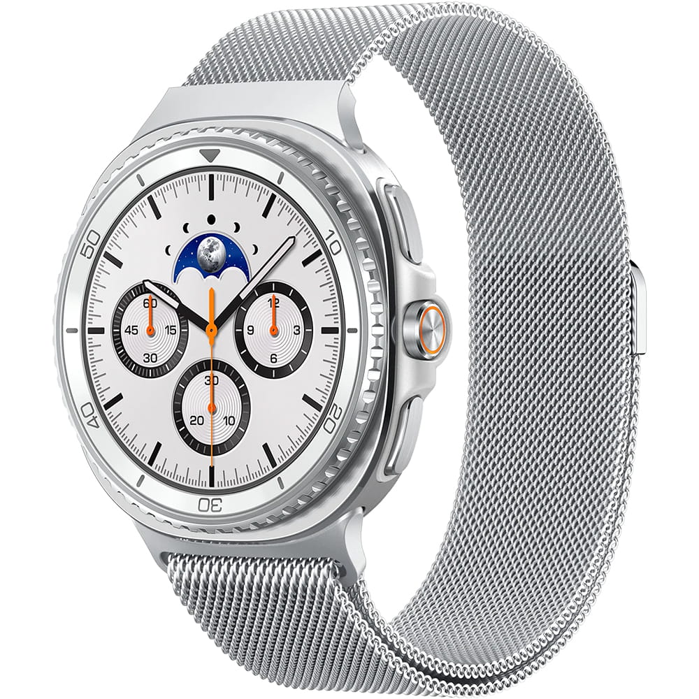 Spigen Metal Fit-rem for Samsung Galaxy Watch9 / Watch8 / Watch8 Classic Series, Sølv AMP10121