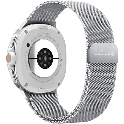 Spigen Metal Fit-rem for Samsung Galaxy Watch9 / Watch8 / Watch8 Classic Series, Sølv AMP10121