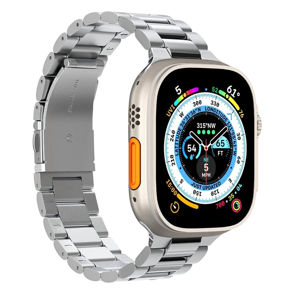 Spigen Modern Fit 316L rem for Apple Watch 49mm / 46mm / 45mm / 44mm / 42mm-serien, sølv AMP06356