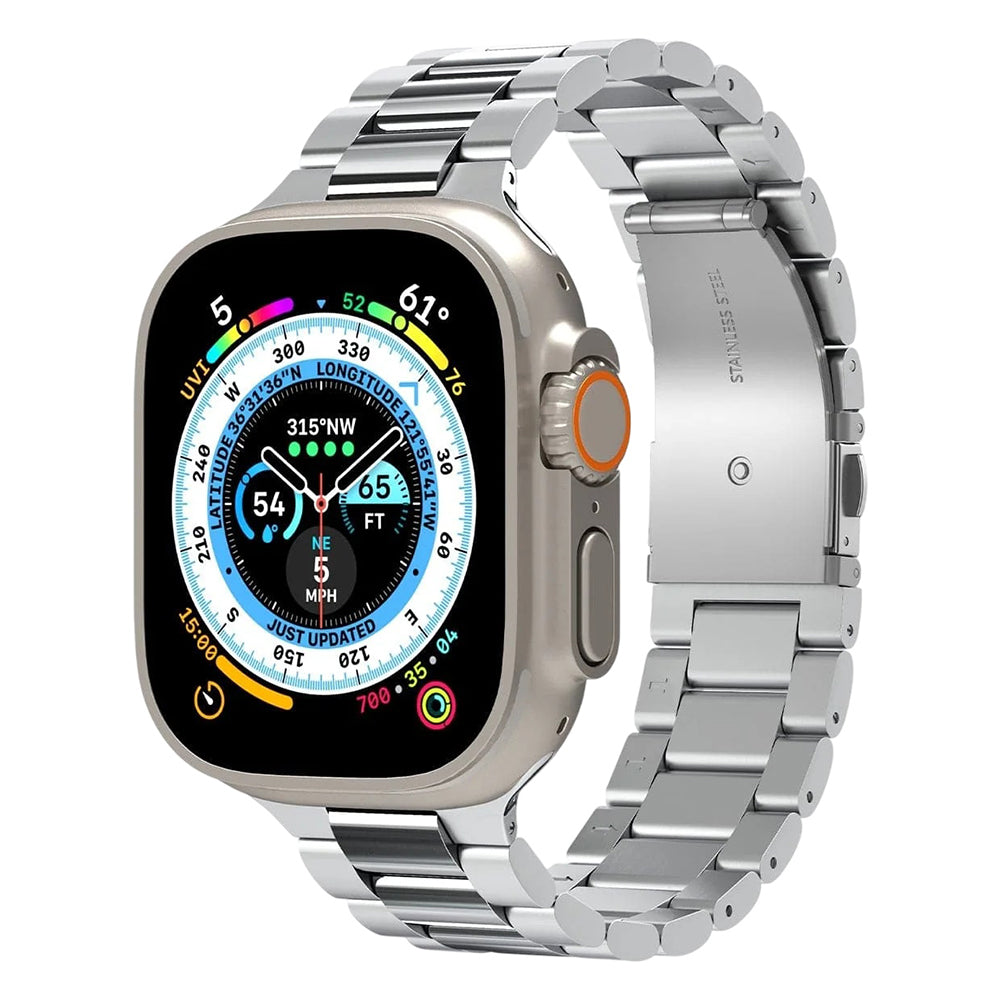 Spigen Modern Fit 316L rem for Apple Watch 49mm / 46mm / 45mm / 44mm / 42mm-serien, sølv AMP06356