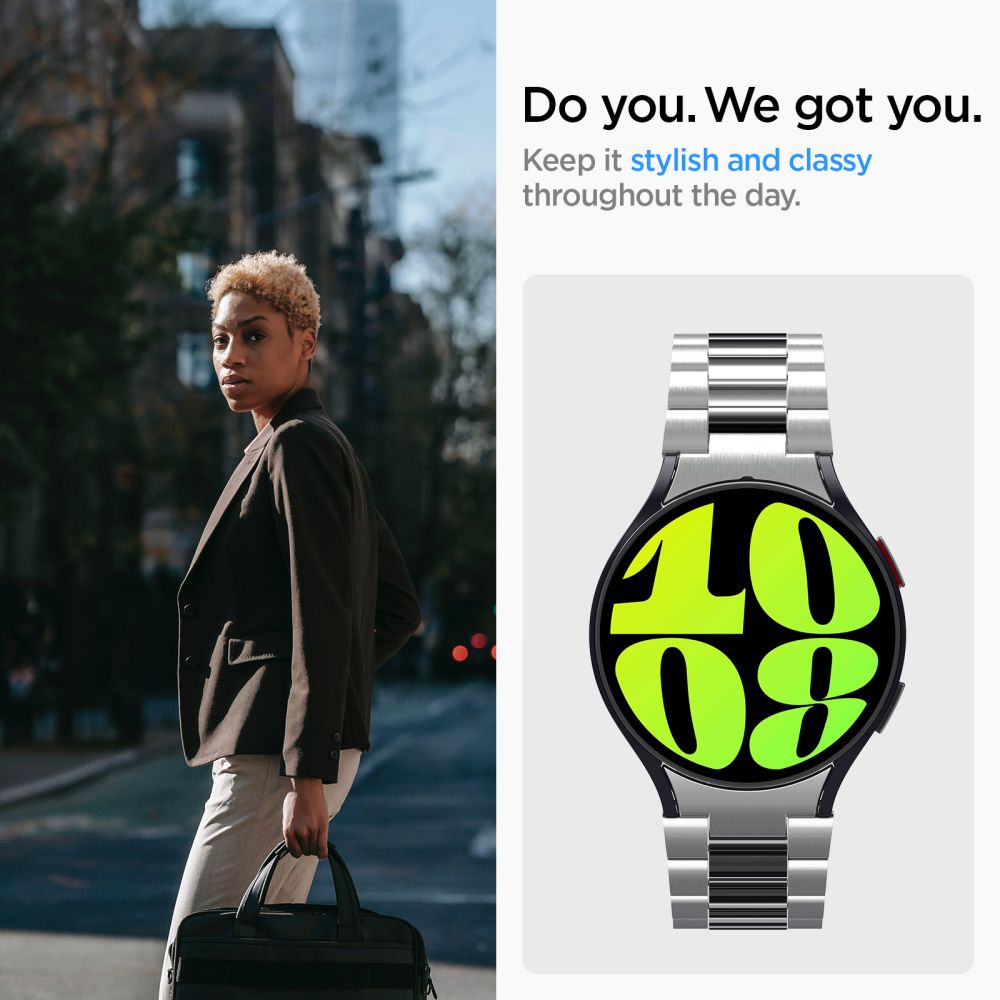 Spigen Modern Fit reim til Samsung Galaxy Watch6 44mm, Sølv