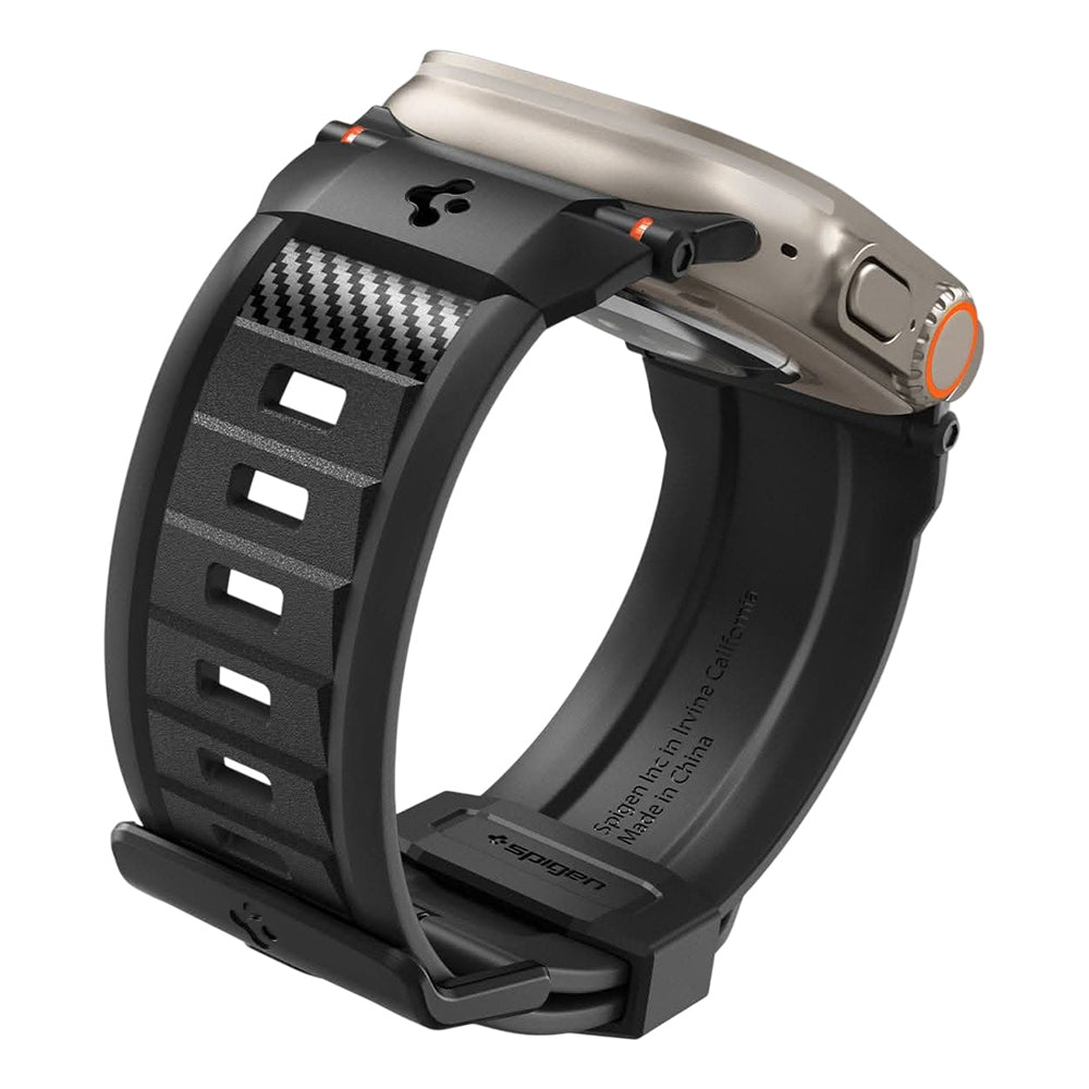 Spigen Rugged rem for Apple Watch 49mm / 46mm / 45mm / 44mm / 42mm-serien, svart AMP07105