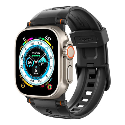 Spigen Rugged rem for Apple Watch 49mm / 46mm / 45mm / 44mm / 42mm-serien, svart AMP07105