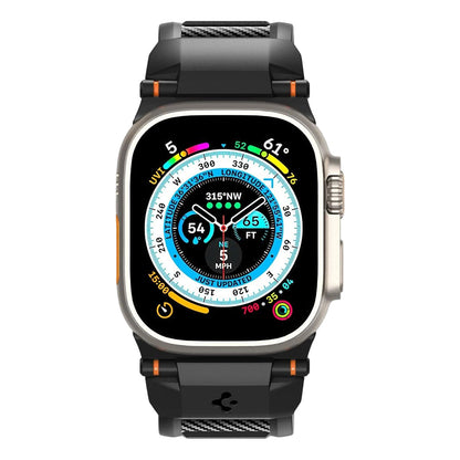 Spigen Rugged rem for Apple Watch 49mm / 46mm / 45mm / 44mm / 42mm-serien, svart AMP07105