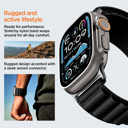 Spigen WBF1 reim for Apple Watch 49mm / 46mm / 45mm / 44mm Series, Svart