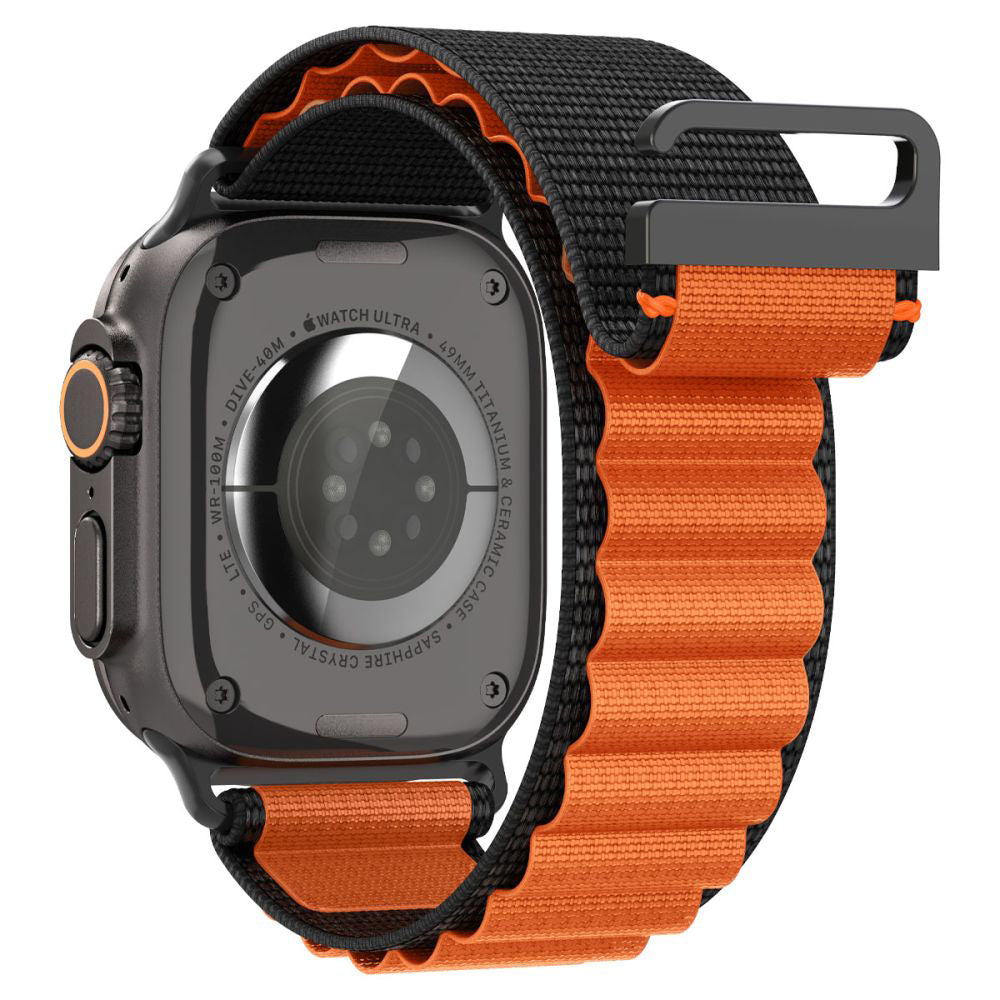 Spigen WBF1 reim for Apple Watch 49mm / 46mm / 45mm / 44mm Series, Svart Oransje