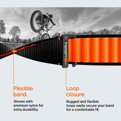 Spigen WBF1 reim for Apple Watch 49mm / 46mm / 45mm / 44mm Series, Svart Oransje