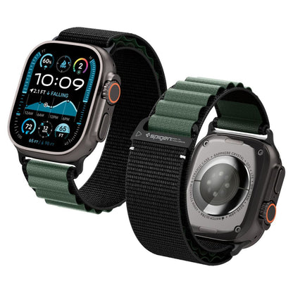 Spigen WBF1 reim for Apple Watch 49mm / 46mm / 45mm / 44mm Series, Svart Grønn