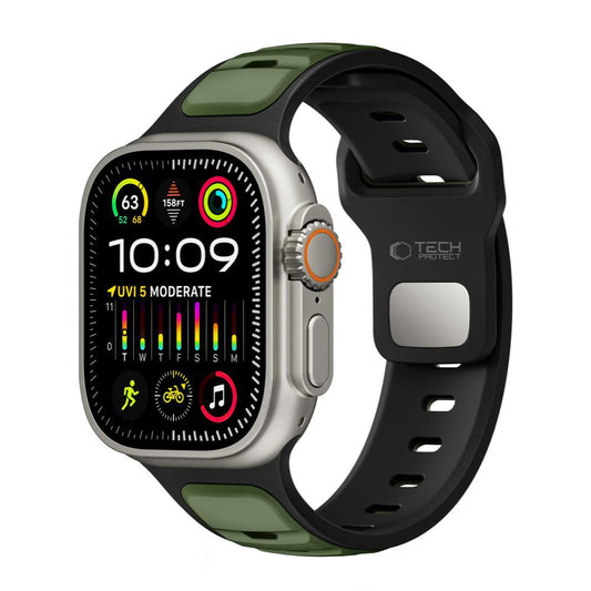 Tech-Protect Iconband Line reim til Apple Watch 49mm / 46mm / 45mm / 44mm Series, Grønn