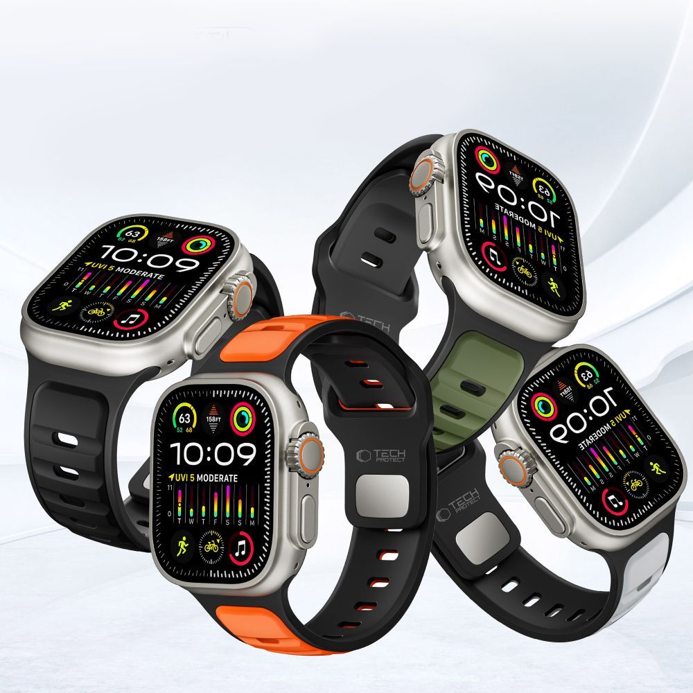 Tech-Protect Iconband Line reim til Apple Watch 49mm / 46mm / 45mm / 44mm Series, Grønn