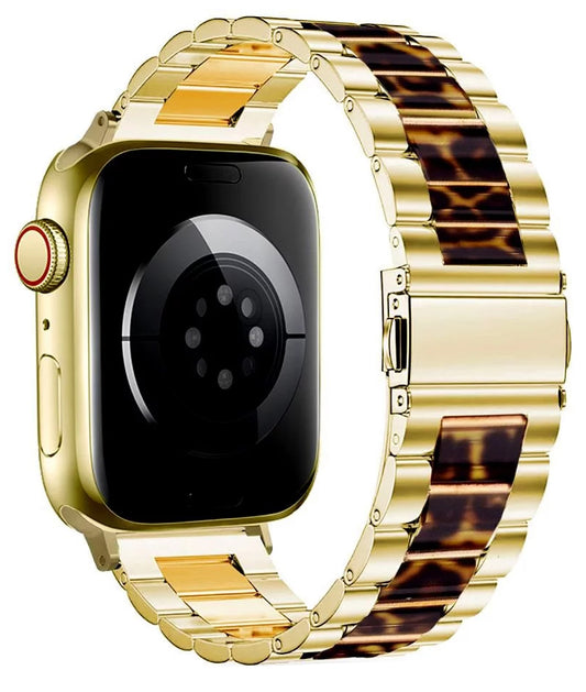 Tech-Protect Modern Leopard reim til Apple Watch 42mm / 41mm / 40mm Series, Gull