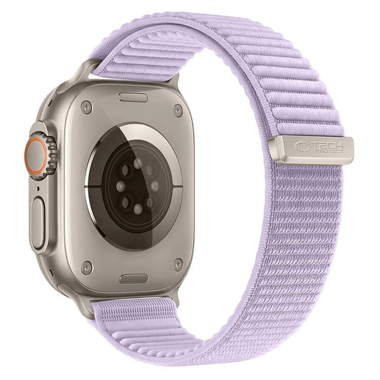 Tech-Protect NylonLoop-rem for Apple Watch 49 mm / 46 mm / 45 mm / 44 mm-serien, lilla