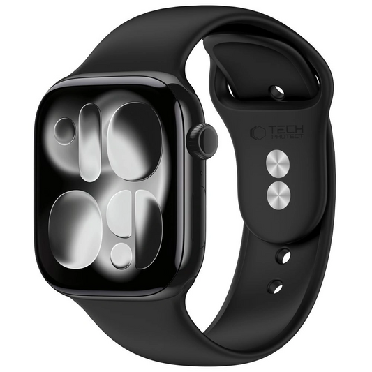 Tech-Protect silikonrem for Apple Watch 49mm / 46mm / 45mm / 44mm-serien, svart