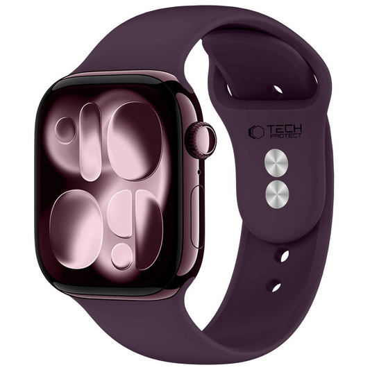Tech-Protect silikonrem for Apple Watch 49mm / 46mm / 45mm / 44mm-serien, Burgunder