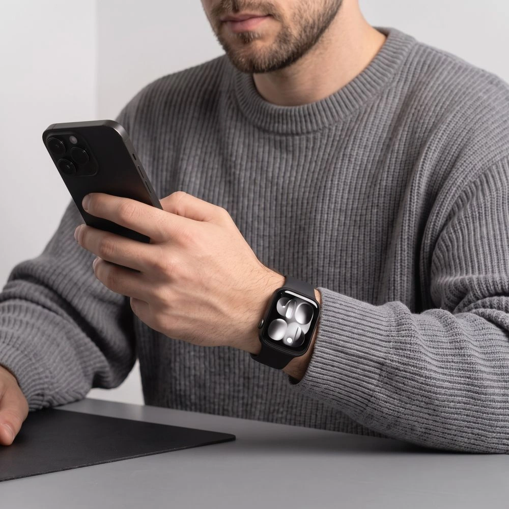 Tech-Protect silikonrem for Apple Watch 49mm / 46mm / 45mm / 44mm-serien, svart