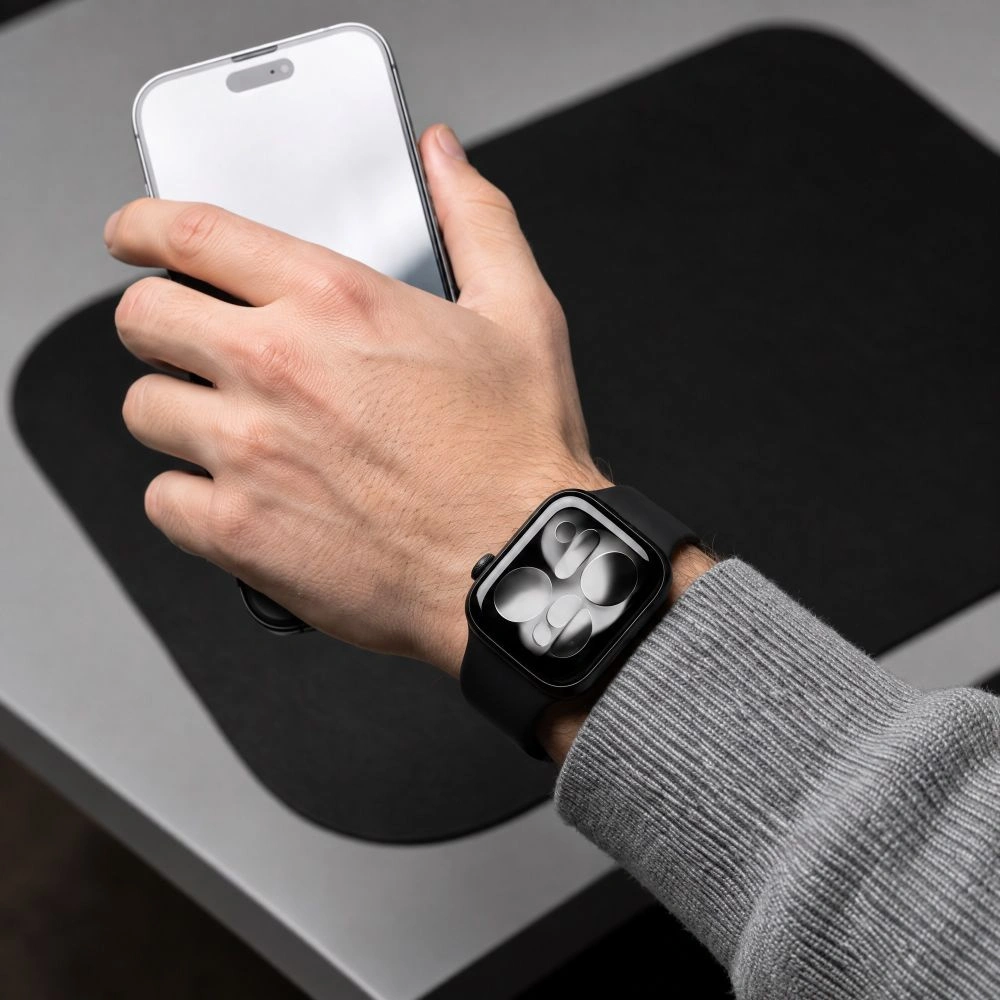 Tech-Protect silikonrem for Apple Watch 49mm / 46mm / 45mm / 44mm-serien, svart