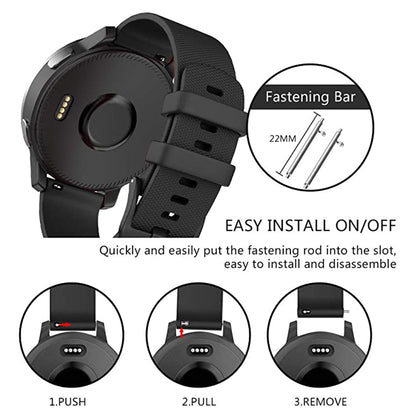 Techsuit W006 reim for Samsung Galaxy Watch / Huawei Watch Series, 22mm, Svart