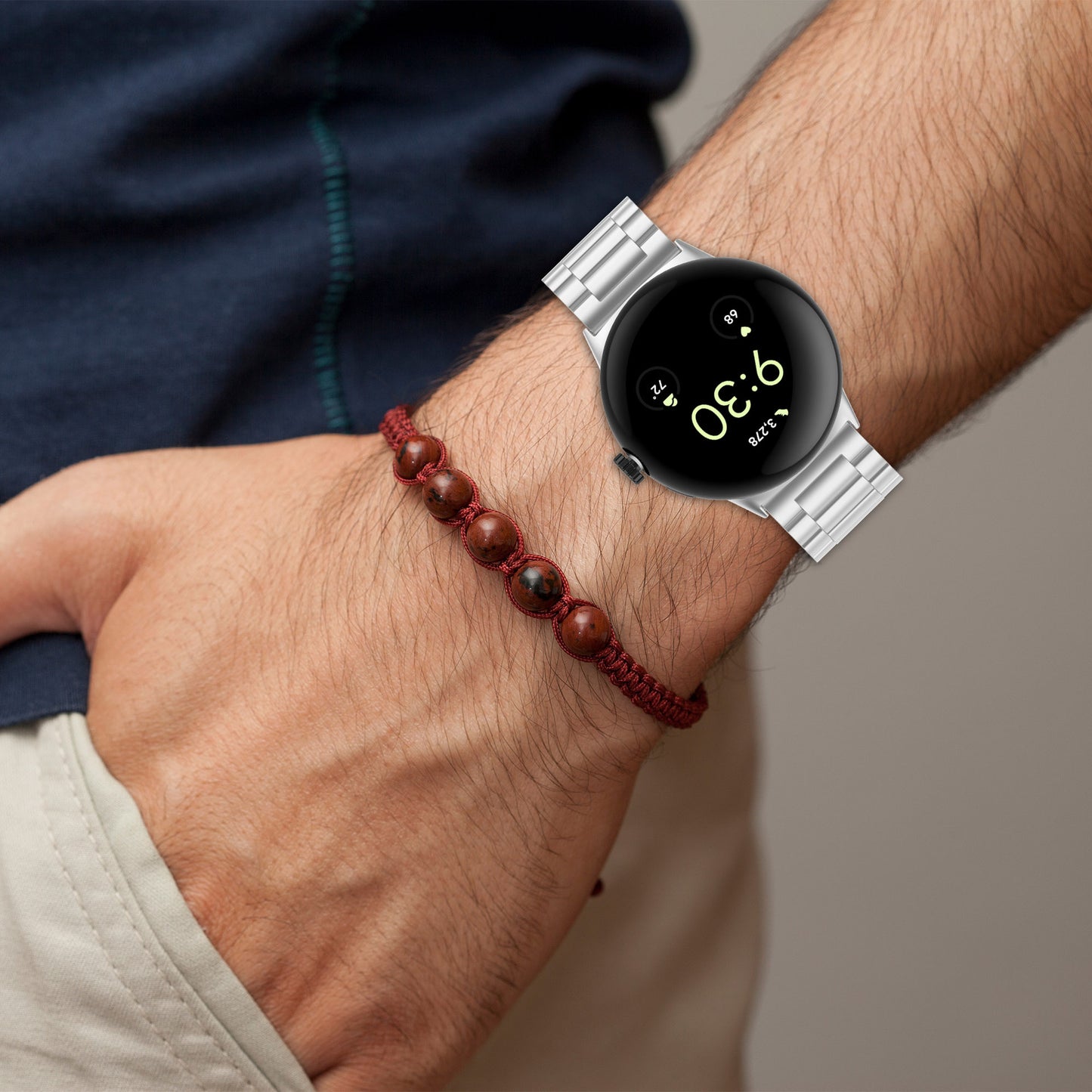 Techsuit W010 reim for Google Pixel Watch 4 45mm, Sølv