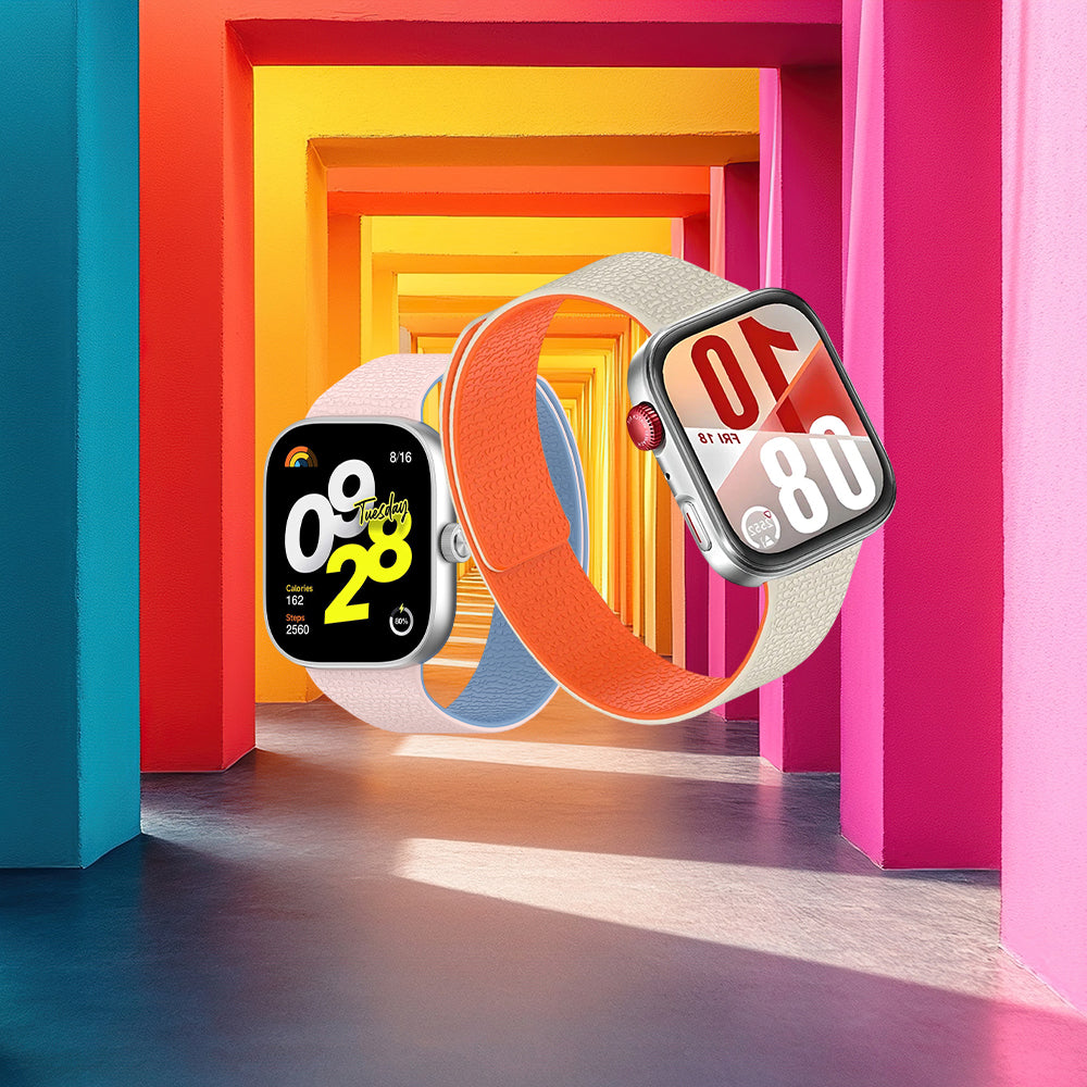 Techsuit W016 reim for Xiaomi Smart Band / Watch Series, Beige Orange