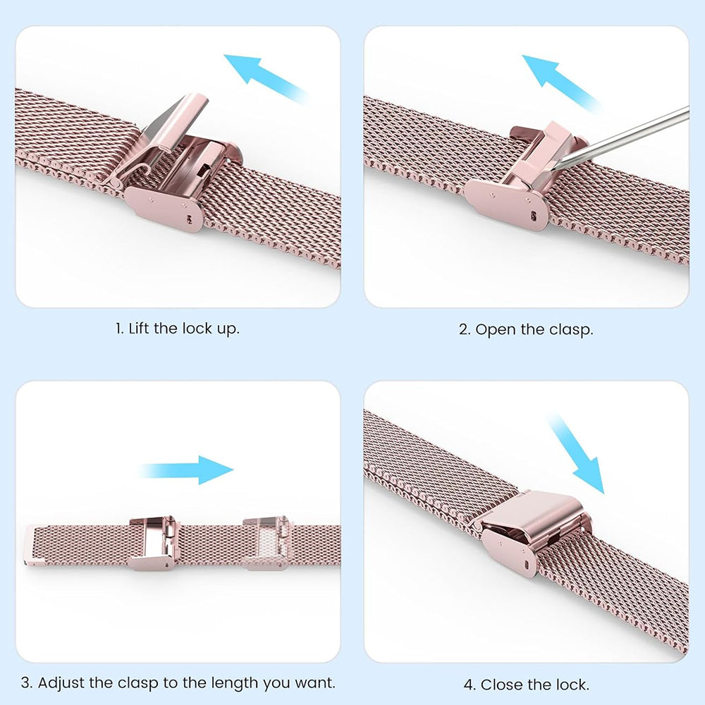 Techsuit W022 reim for Xiaomi Smart Band 9 / 8, 15mm, Rose Gold