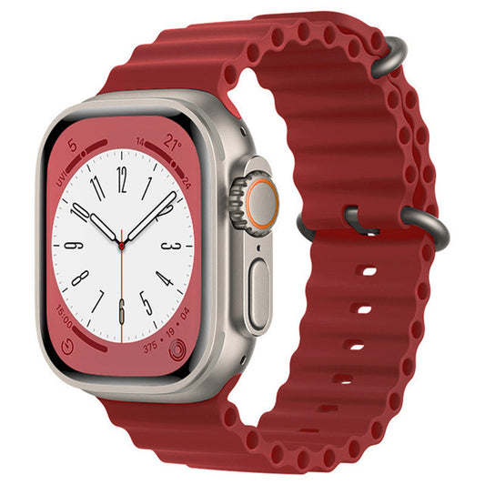 Techsuit W038 reim for Apple Watch 42mm / 41mm / 40mm / 38mm Series, Mørkerød