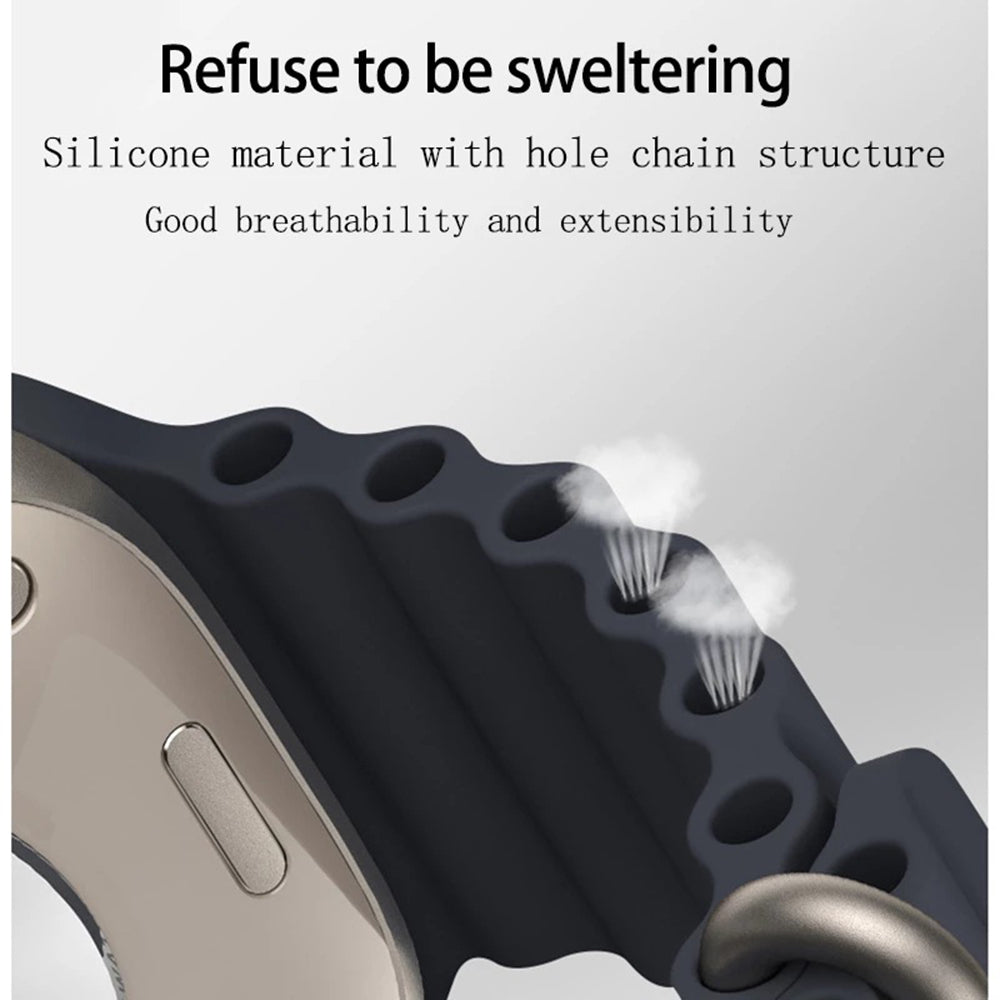 Techsuit W038 rem for Apple Watch 49mm / 46mm / 45mm / 44mm / 42mm-serien, marineblå