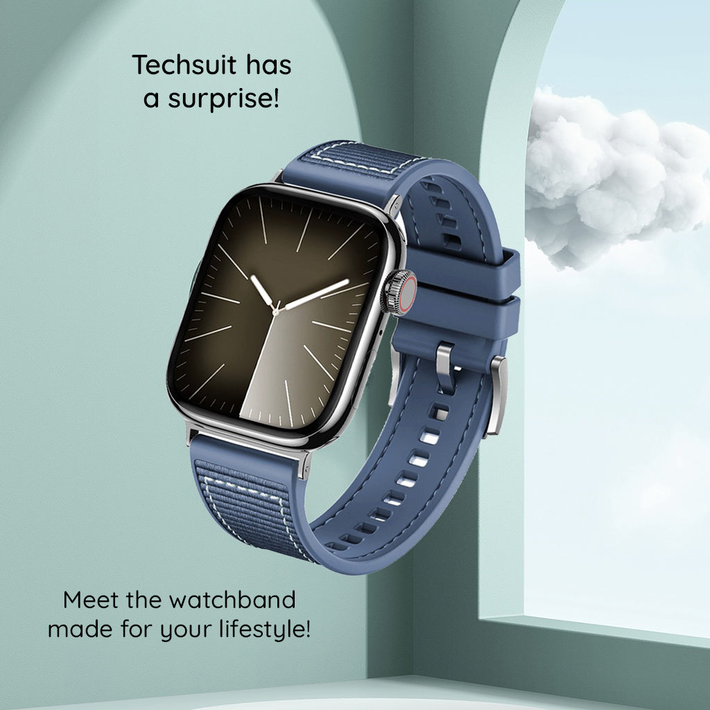 Techsuit W051 reim for Apple Watch 49mm / 46mm / 45mm / 44mm / 42mm Series, Mørkeblå