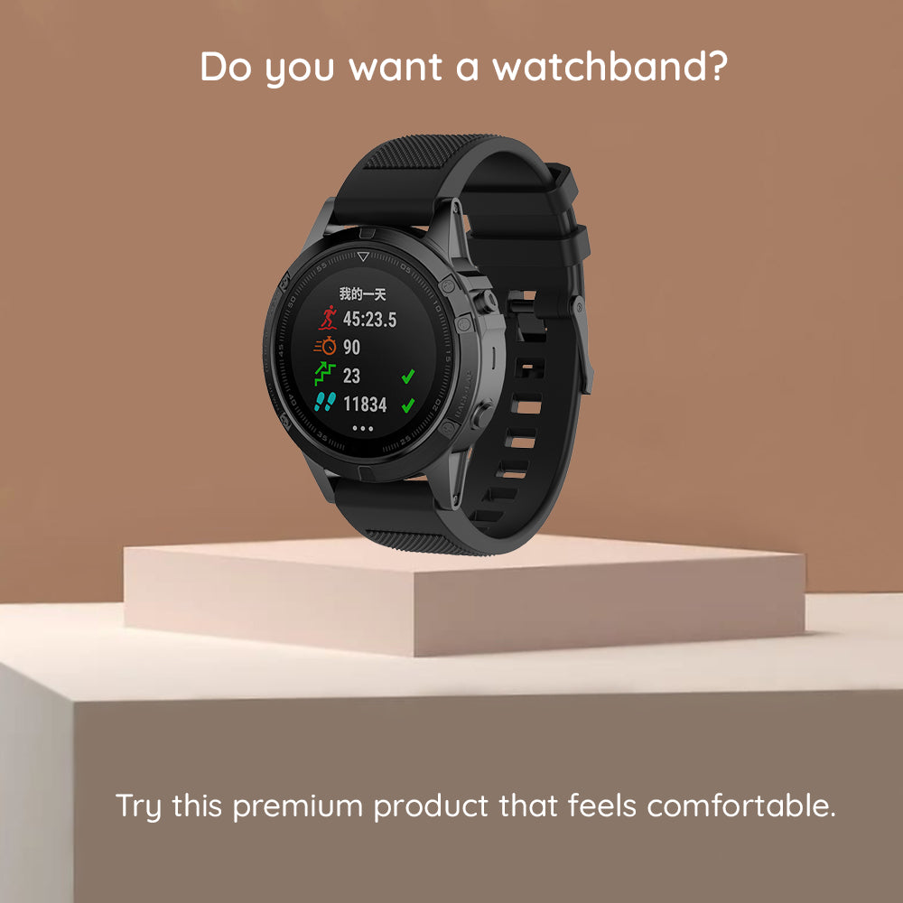 Techsuit W058 reim for Garmin Instinct / Approach / Fenix Watch Series, 20mm, Svart